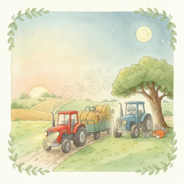 The Tractor Who Would Not Rest story for kids illustration