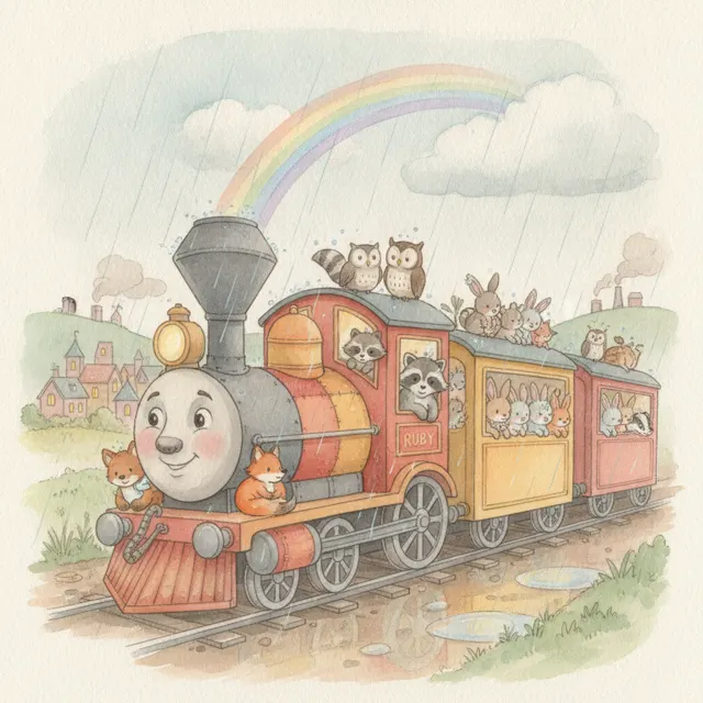 The Train That Carried Everyone Home story for kids illustration