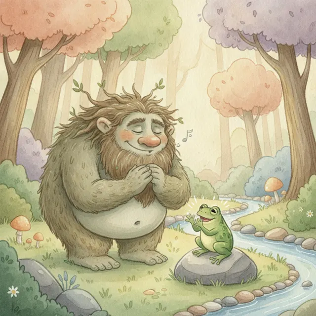 The Troll Who Sang in a Small Voice story for kids illustration