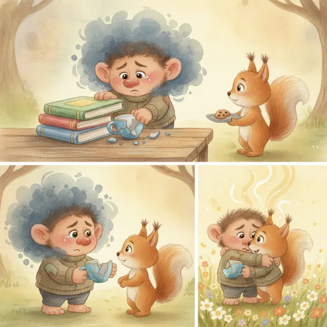 The Troll Who Told the Truth story for kids illustration