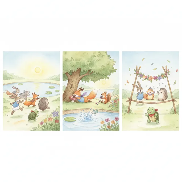 The Turtle Who Finished Last story for kids illustration