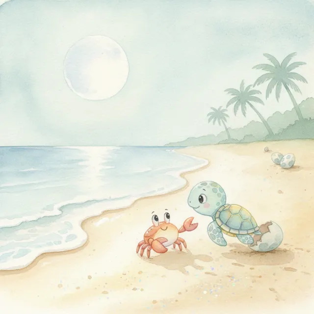 The Turtle Who Found a Friend story for kids illustration