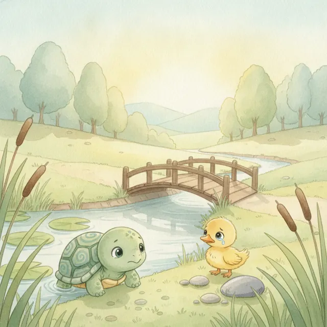 The Turtle Who Found His Brave story for kids illustration