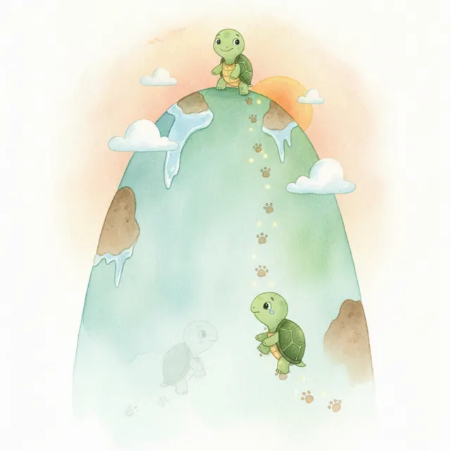 The Turtle Who Never Gave Up story for kids illustration