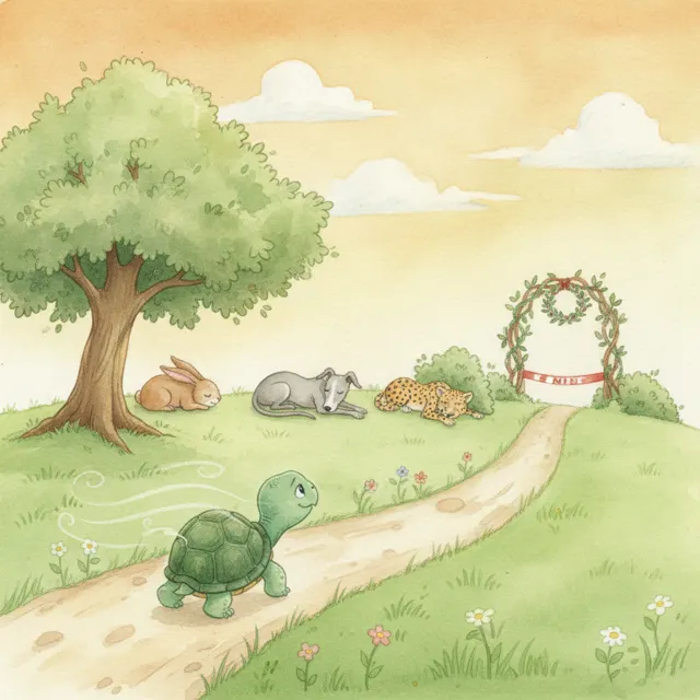 The Turtle Who Raced the Wind story for kids illustration
