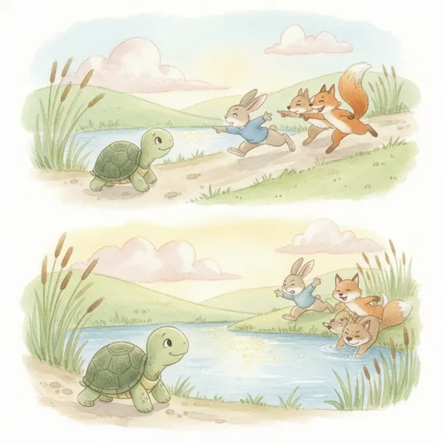 The Turtle Who Took His Time story for kids illustration