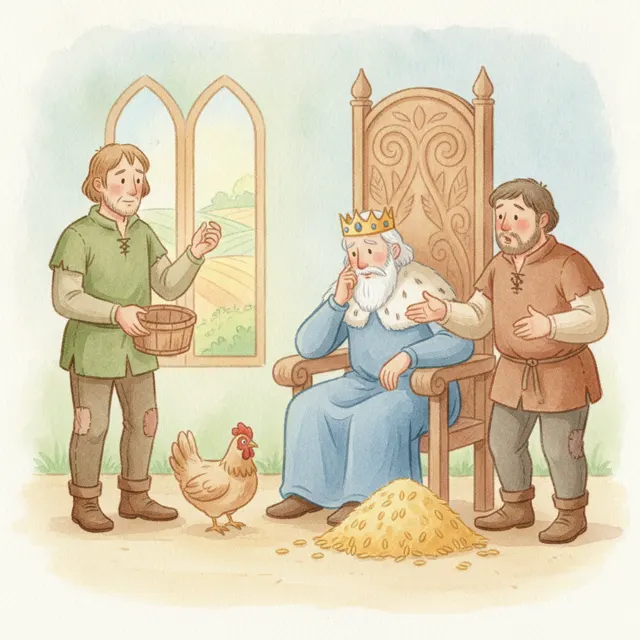 The Two Farmers and the Fair King story for kids illustration