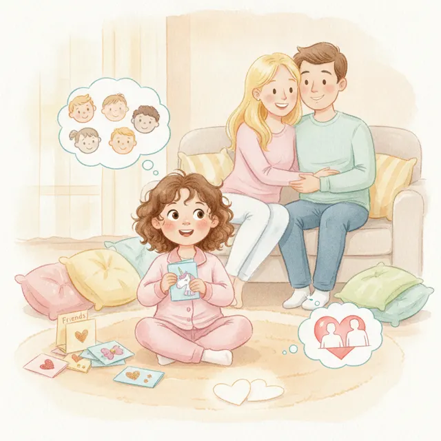 The Valentine for Mom and Dad story for kids illustration
