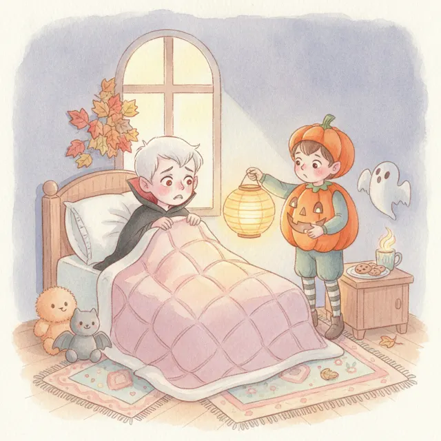 The Vampire Who Was Afraid of the Dark story for kids illustration