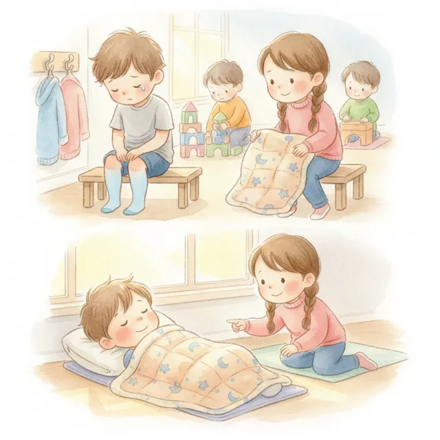 The Warm Blanket for Ben story for kids illustration