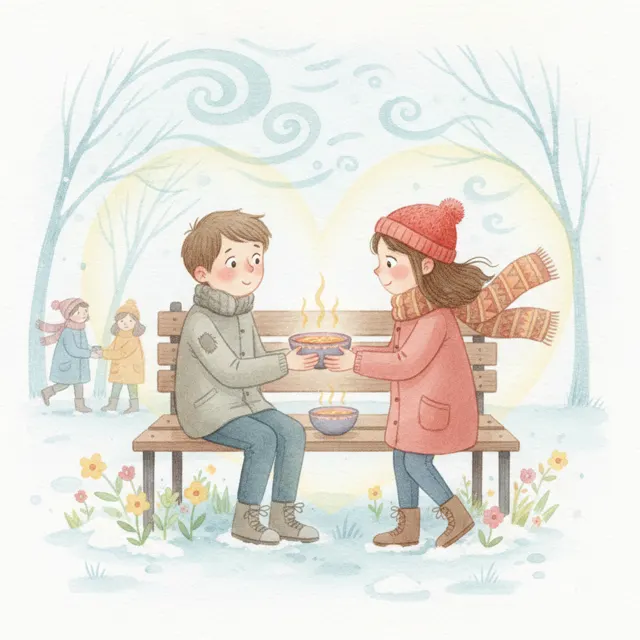 The Warm Bowl of Soup story for kids illustration
