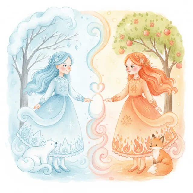The Warm Hug and the Cool Breeze story for kids illustration