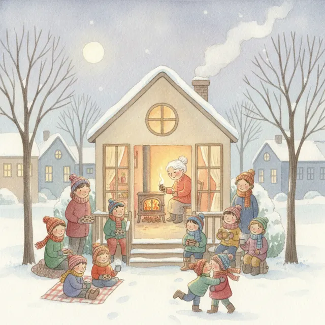The Warmest House on the Street story for kids illustration