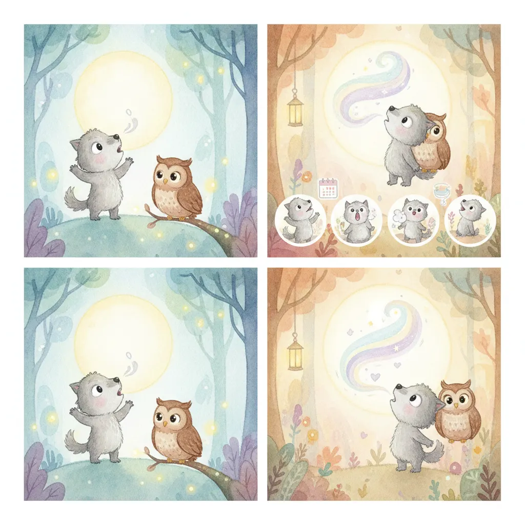The Werewolf Who Could Not Howl story for kids illustration
