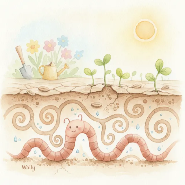 The Wiggly Worm Helper story for kids illustration