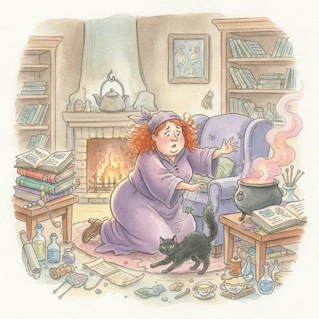 The Witch Who Couldn't Find Her Hat story for kids illustration