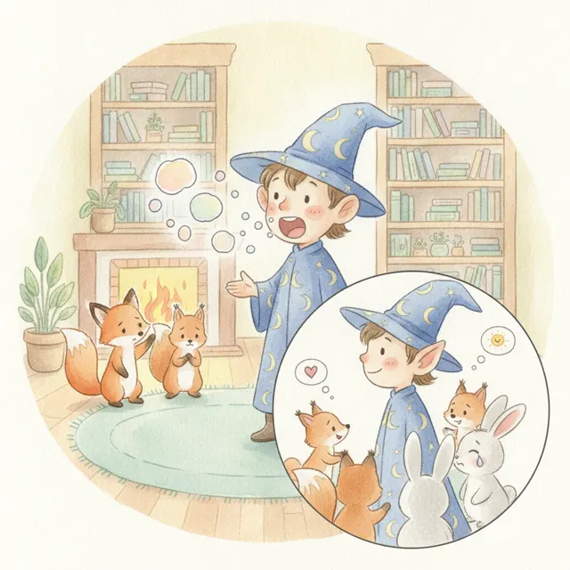 The Wizard Who Learned to Listen story for kids illustration