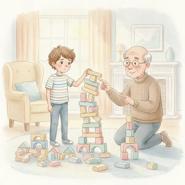 The Wobbly Tower story for kids illustration