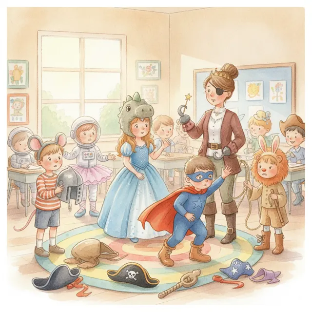 The Wrong Costume story for kids illustration