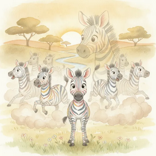The Zebra Who Stood Very Still story for kids illustration