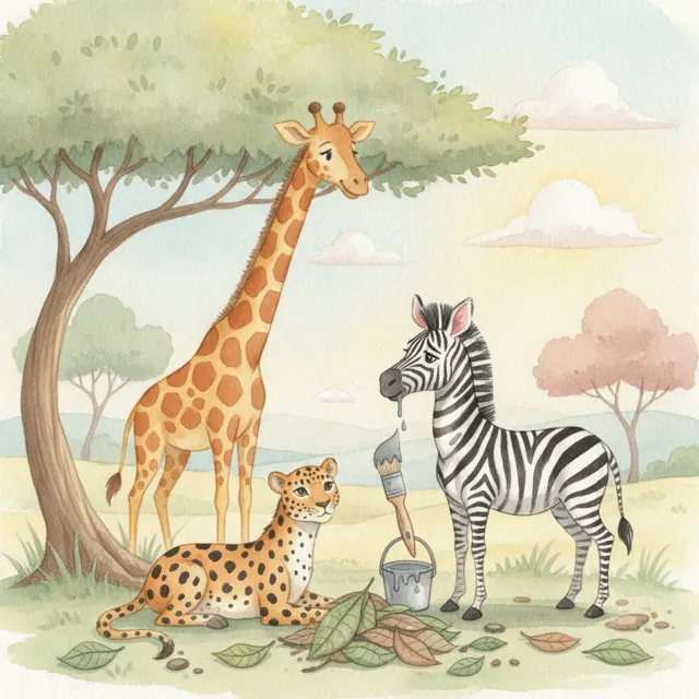 The Zebra Who Wanted Polka Dots story for kids illustration