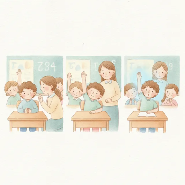 Theo Speaks in Class story for kids illustration