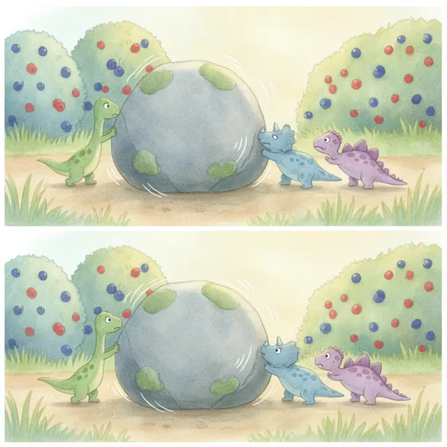 Three Tails Move the Rock story for kids illustration