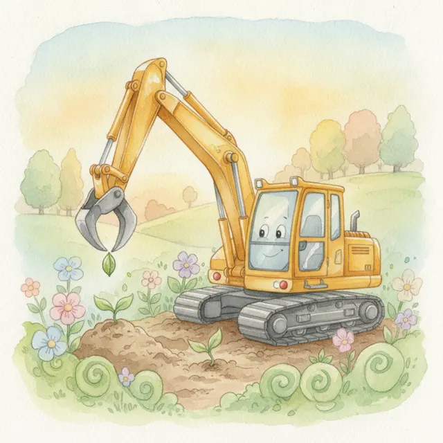 Tiny Dig and the Little Seed story for kids illustration
