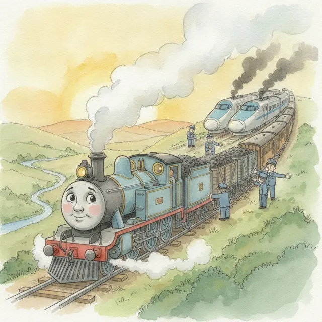 Toby's Big Steam Day story for kids illustration