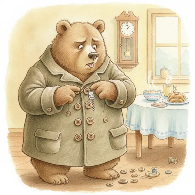 Too Many Buttons story for kids illustration