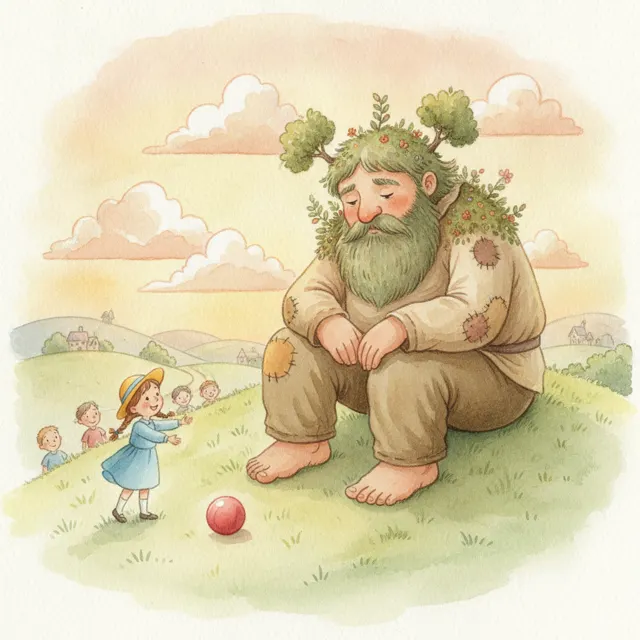 Tumble and the Red Ball story for kids illustration
