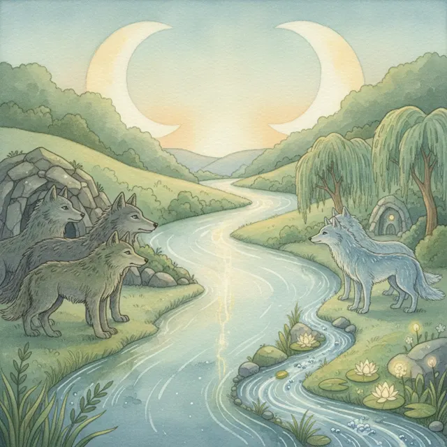 Two Packs, One River story for kids illustration
