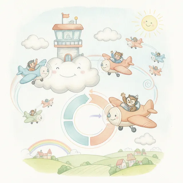 Two Pilots Share One Sky story for kids illustration