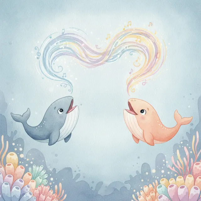 Two Whales, One Song story for kids illustration