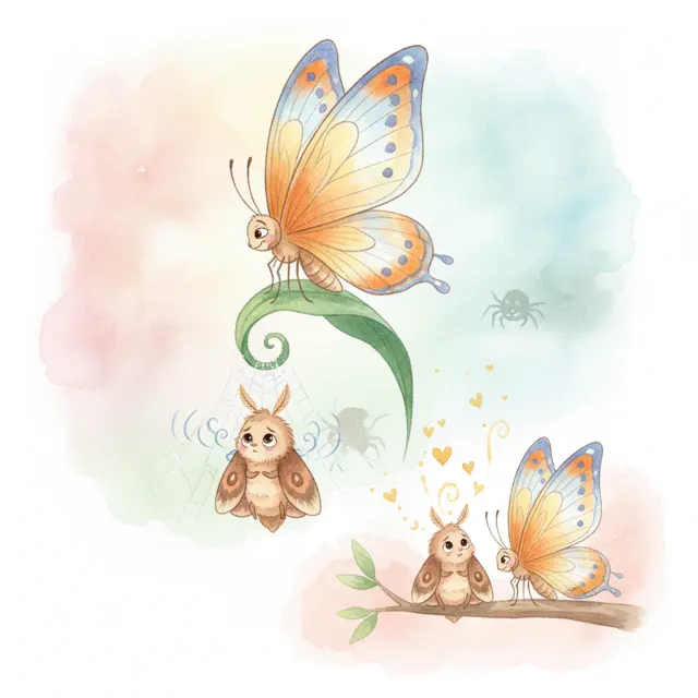 Two Wings, One Kind Word story for kids illustration