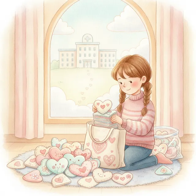 Valentines for the Hospital story for kids illustration
