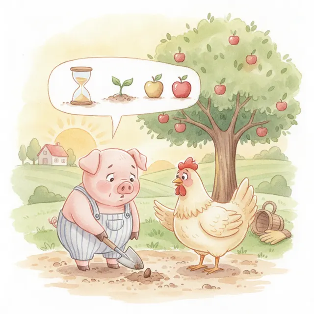 Waddles and the Great Wait story for kids illustration