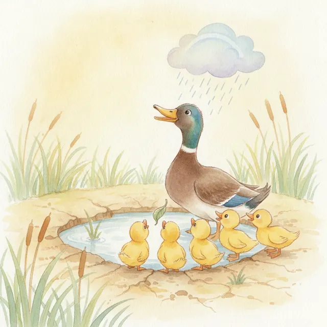 Waiting for the Rain story for kids illustration