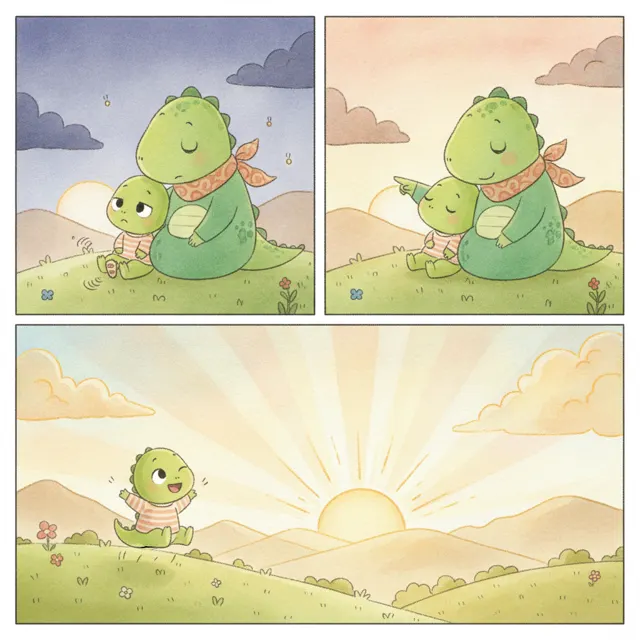 Wally Waits for the Sun story for kids illustration