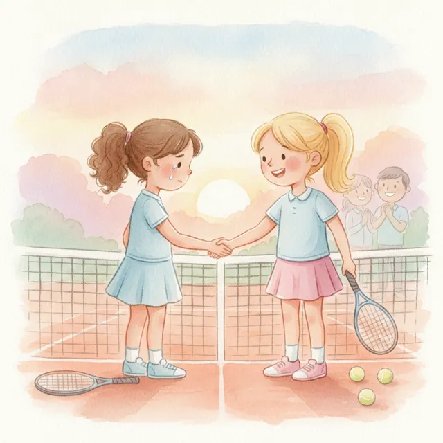 Waving to the Other Player story for kids illustration