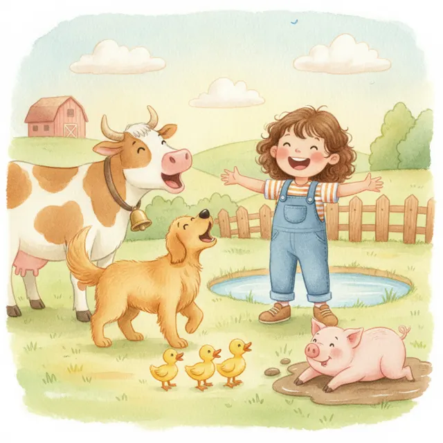 What Does the Dog Say story for kids illustration