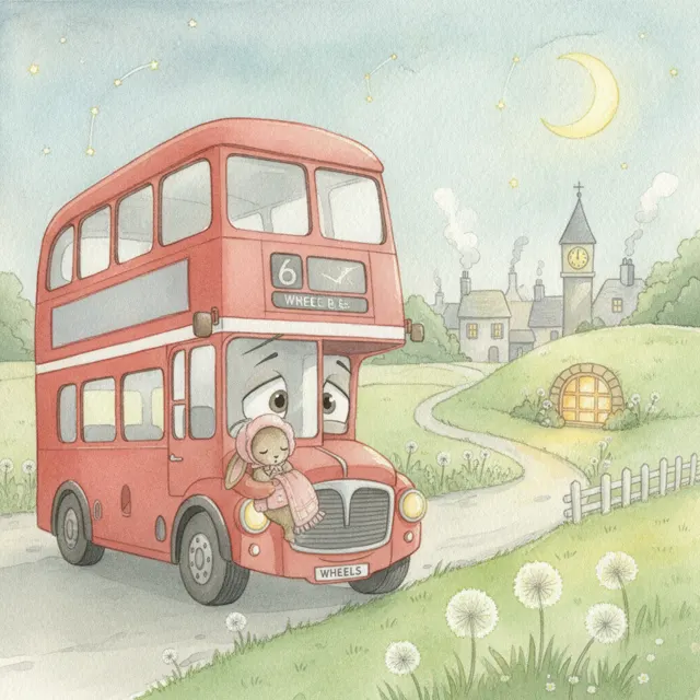Wheels and the Last Stop story for kids illustration