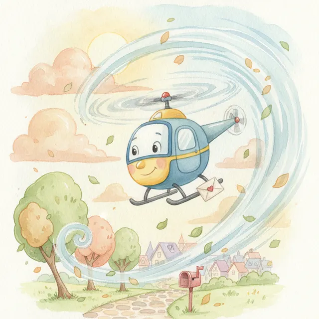 Whirly and the Windy Day story for kids illustration