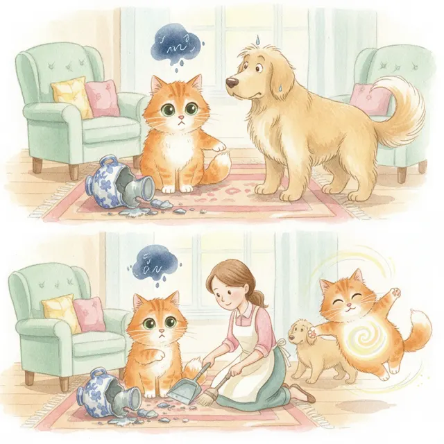 Whiskers Tells the Truth story for kids illustration