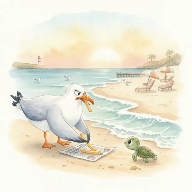Whiskers the Seagull's Big Rescue story for kids illustration