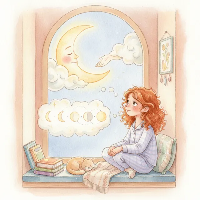 Why the Moon Changes Shape story for kids illustration