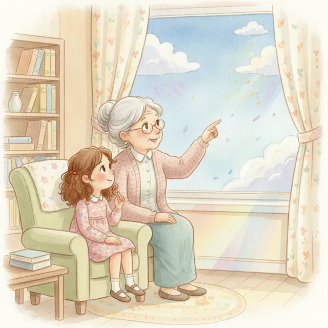 Why the Sky Wears Blue story for kids illustration