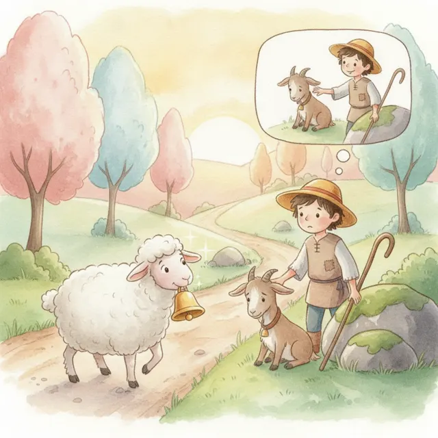 Woolly and the Lost Bell story for kids illustration
