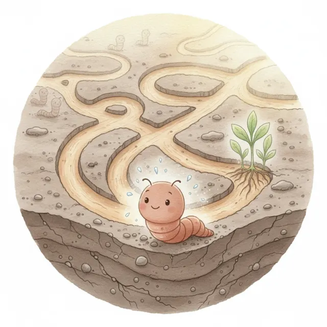 Worm's Big Day story for kids illustration