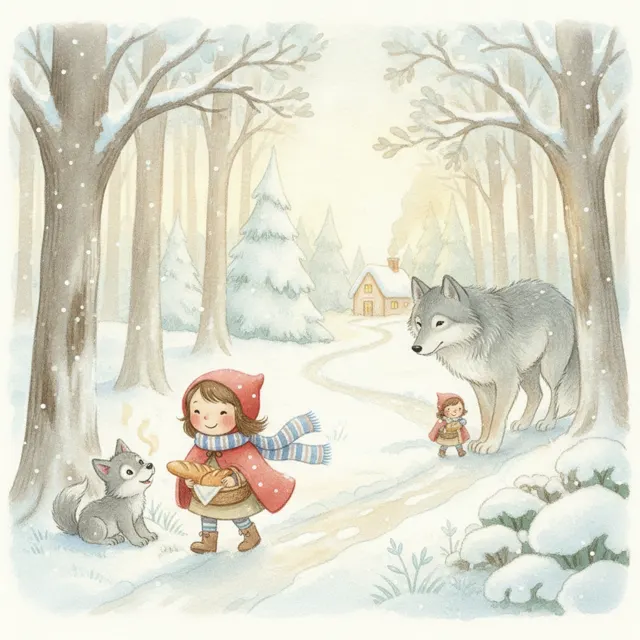Wren and the Winter Walk story for kids illustration